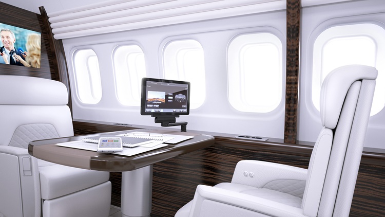 Venue cabin management inside business jet