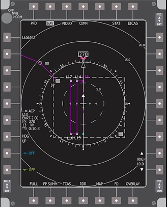 Example search and rescue pattern on avionics display
